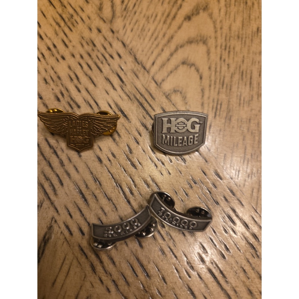 Lot Of  Harley Davidson Pins Hog Motorcycles Biker Vests Hats Mileage Ladies